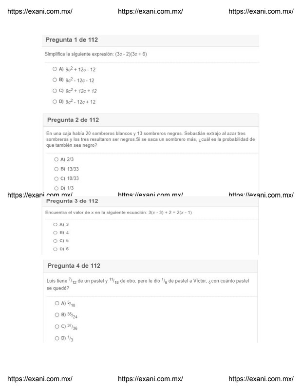 Guía | Examen de Admisión EXANI II - Examen 3: Página 1