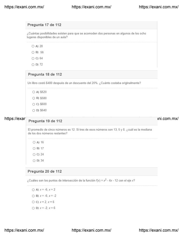 Guía | Examen de Admisión EXANI II - Examen 3: Página 6