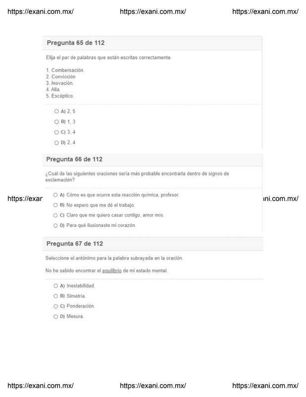 Guía | Examen de Admisión EXANI II - Examen 3: Página 25