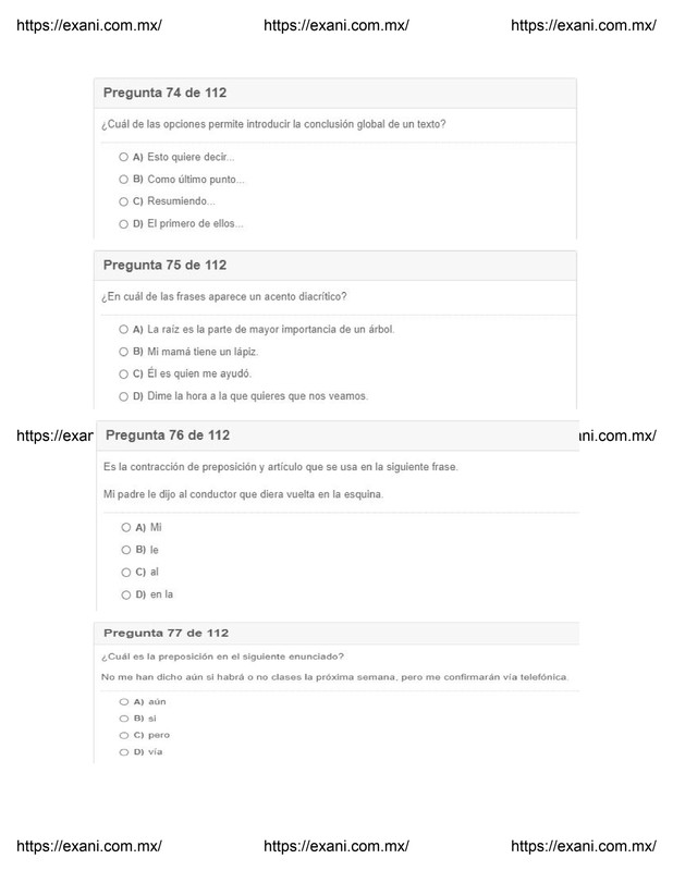 Guía de Examen de Admisión EXANI II - Examen 2 - Página 27