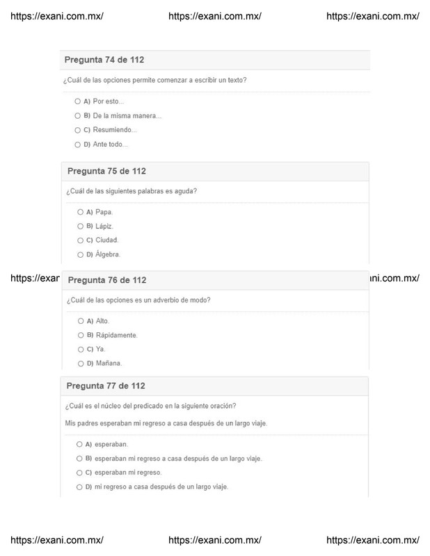 Guía | Examen de Admisión EXANI II - Examen 3: Página 28