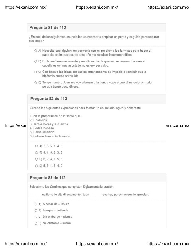 Guía de Examen de Admisión EXANI II - Examen 2 - Página 29