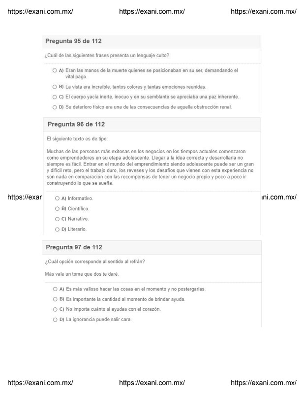 Guía | Examen de Admisión EXANI II - Examen 3: Página 35