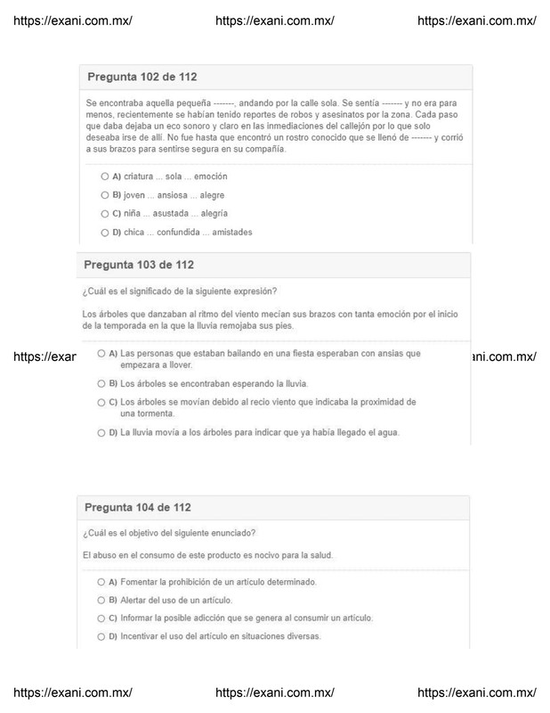 Guía | Examen de Admisión EXANI II - Examen 3: Página 38