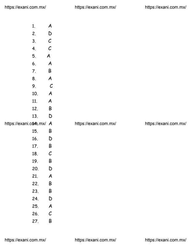Guía | Examen de Admisión EXANI II - Examen 3: Página 43 | Respuestas
