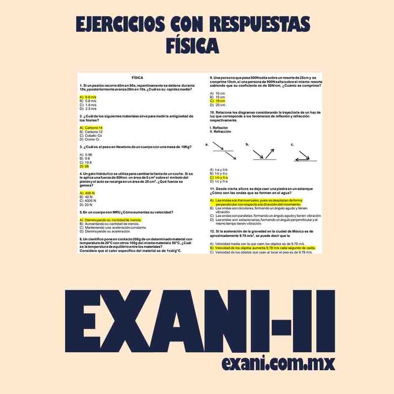 Guía de Examen de Admisión a la Universidad Nacional Autónoma de México (UNAM): Respuestas de Física